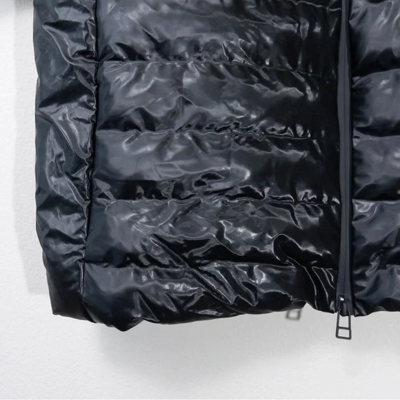 NWT RAINS Trekker W Coat XS/S Shiny Black Insulated Belted Waterproof Long - Picture 8 of 13